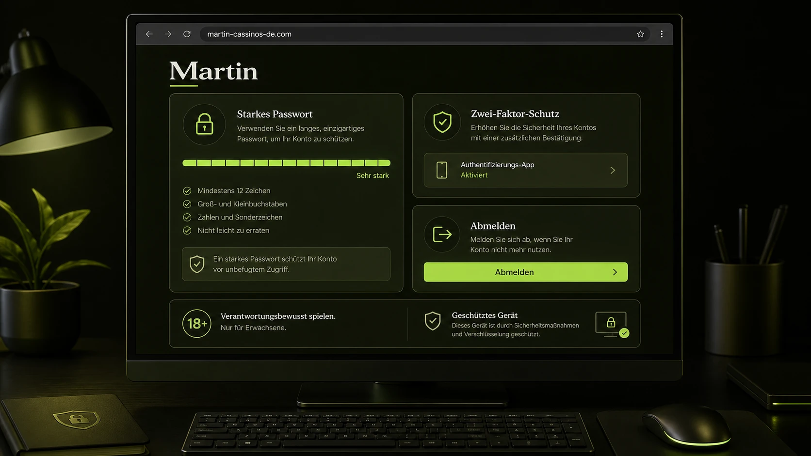 Sicherheit beim Martin Casino Login